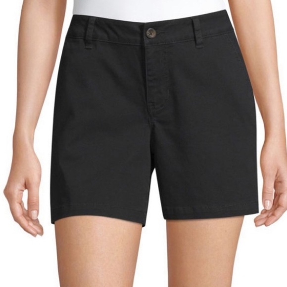 Liz Claiborne Black Chino Shorts - Picture 2 of 9